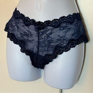 VS Lace Bikini Panty - Navy